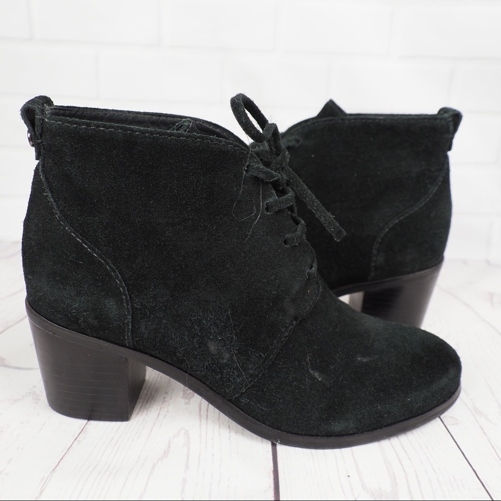 Nurture sz 5.5 black suede lace up heeled booties